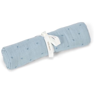 Little Dutch Swaddle - blauw - 120 cm - essentials Little Dutch Swaddle - blauw - 120 cm - essentials