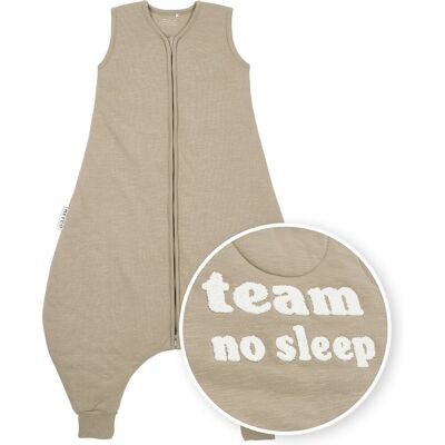 Meyco Baby Winter Slaapoverall - Slub met 'Team No Sleep' - 80cm Meyco Baby Winter Slaapoverall - Slub met 'Team No Sleep' - 80cm