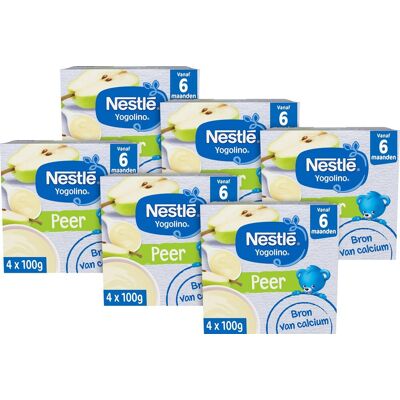 Nestlé yogolino peer babytoetje - babyvoeding tussendoortjes - 6+ maanden - 6 stuks 4x100g (24 porties) Nestlé yogolino peer babytoetje - babyvoeding tussendoortjes - 6+ maanden - 6 stuks 4x100g (24 porties)