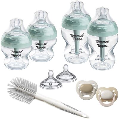Tommee Tippee advanced anti-colic babyflessen en spenen startersset - flessen van 150 ml en 260 ml voor pasgeboren baby's - 0m+ Tommee Tippee advanced anti-colic babyflessen en spenen startersset - flessen van 150 ml en 260 ml voor pasgeboren baby's - 0m+