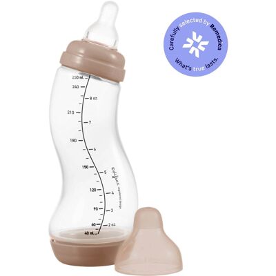 Difrax babyfles natural - 250 ml - bruin - 1 stuk - s-fles - anti koliek Difrax babyfles natural - 250 ml - bruin - 1 stuk - s-fles - anti koliek