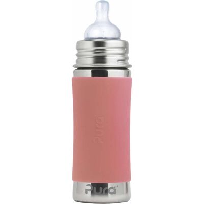 Pura speenfles 325 ml - plasticvrij - drinkfles - voorkomt maagkrampen - vaatwasserbestendig - inclusief siliconen speen, reisdop en sleeve - top is verwisselbaar - veelzijdig - rose Pura speenfles 325 ml - plasticvrij - drinkfles - voorkomt maagkrampen - vaatwasserbestendig - inclusief siliconen speen, reisdop en sleeve - top is verwisselbaar - veelzijdig - rose