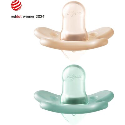 Difrax fopspeen siliconen - premature - aqua & oranje - 2 stuks Difrax fopspeen siliconen - premature - aqua & oranje - 2 stuks
