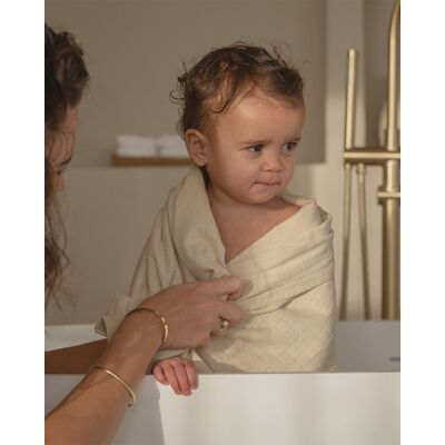 Lodger swaddler - hydrofiele doeken - crème/bruin - 110x110cm - 2 stuks - biologisch katoen - hydrofiele luier Lodger swaddler - hydrofiele doeken - crème/bruin - 110x110cm - 2 stuks - biologisch katoen - hydrofiele luier