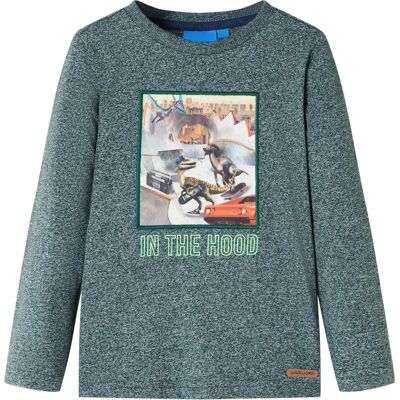 VidaXL Kindershirt met lange mouwen 104 gemêleerd donkergroen VidaXL Kindershirt met lange mouwen 104 gemêleerd donkergroen