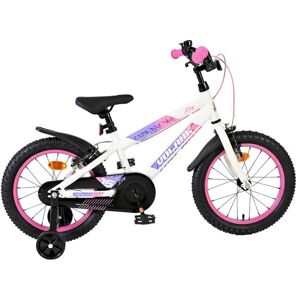 Volare lily kinderfiets - meisjes - 16 inch - wit roze paars - twee handremmen Wit Volare lily kinderfiets - meisjes - 16 inch - wit roze paars - twee handremmen Wit