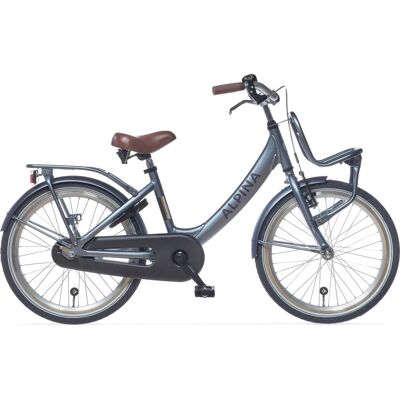 Alpina clubb meisjesfiets - 22 inch - satin blue matt - transportfiets meisjes - blauw Grijs Alpina clubb meisjesfiets - 22 inch - satin blue matt - transportfiets meisjes - blauw Grijs