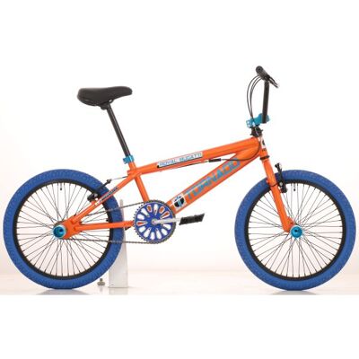 Royal Bmx fiets -bugatti tornado freestyle 20 inch - oranje met blauwe banden Oranje Royal Bmx fiets -bugatti tornado freestyle 20 inch - oranje met blauwe banden Oranje