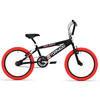 Tornado 20 inch freestyle bmx fiets mat zwart rood band 2000021 Zwart Tornado 20 inch freestyle bmx fiets mat zwart rood band 2000021 Zwart