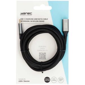 Yanec usb-c laad- en datakabel verlengkabel 2m nylon (100w) Yanec usb-c laad- en datakabel verlengkabel 2m nylon (100w)
