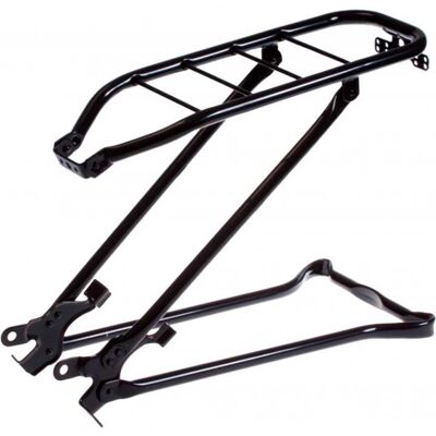 Steco bagagedrager 28" tour met klapstandaard mat zwart Steco bagagedrager 28" tour met klapstandaard mat zwart