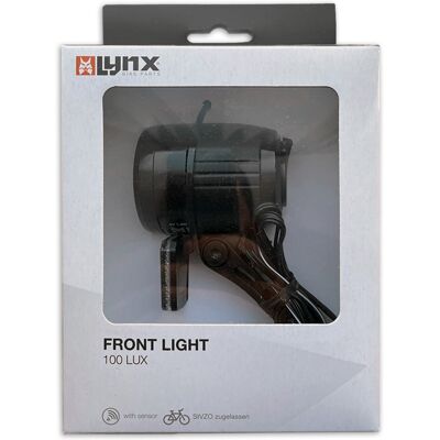 Lynx Koplamp dynamo max+ sensor 100 lux Zwart Lynx Koplamp dynamo max+ sensor 100 lux Zwart