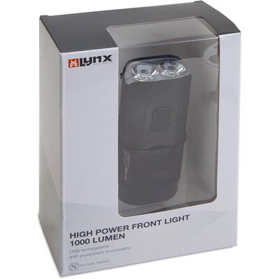 Lynx Koplamp usb beam 1000 Zwart Lynx Koplamp usb beam 1000 Zwart
