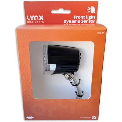 Lynx Koplamp dynamo sensor 30 lux Zwart Lynx Koplamp dynamo sensor 30 lux Zwart
