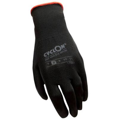 Cyclon montagehandschoenen m8 nylon/pu zwart/rood (20pr) Cyclon montagehandschoenen m8 nylon/pu zwart/rood (20pr)