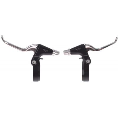 VWP remgreepset 2-vinger v-brake zwart/zilver Zwart VWP remgreepset 2-vinger v-brake zwart/zilver Zwart