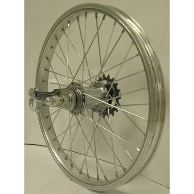 Roland Achterwiel 16-1.75 alu. remnaaf shimano Zilver Roland Achterwiel 16-1.75 alu. remnaaf shimano Zilver