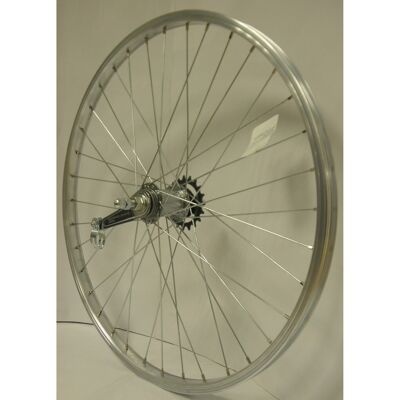 Roland Achterwiel 24-1.75 rn alu. remnaaf shimano Zilver Roland Achterwiel 24-1.75 rn alu. remnaaf shimano Zilver