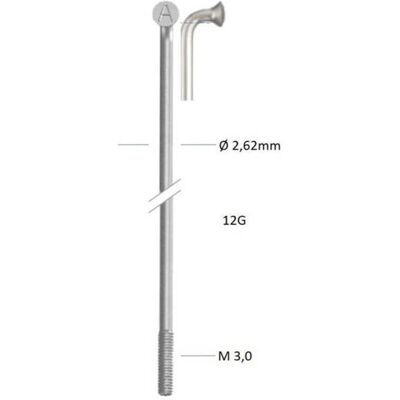 Alpina spaak zink 12-180 zonder nippel (144st) Zilver Alpina spaak zink 12-180 zonder nippel (144st) Zilver