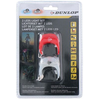 Dunlop fietslampenset, 2dlg. Multi kleuren Dunlop fietslampenset, 2dlg. Multi kleuren