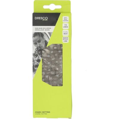 DRESCO fietsketting city naafversnelling/ 6 speed 116 schakels DRESCO fietsketting city naafversnelling/ 6 speed 116 schakels