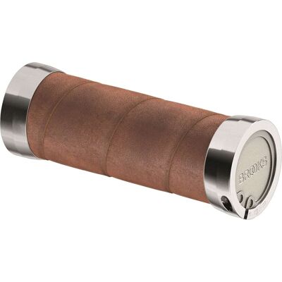Brooks handvatten slender leather grips 100mm aged Brooks handvatten slender leather grips 100mm aged