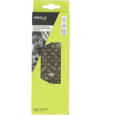 DRESCO fietsketting city 1/2x1/8 112 schakels DRESCO fietsketting city 1/2x1/8 112 schakels