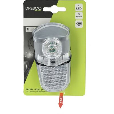 DRESCO fietsverlichting - fietslamp tour - led koplamp chroom DRESCO fietsverlichting - fietslamp tour - led koplamp chroom