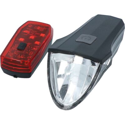 DRESCO usb fietsverlichtingsset razor 60 lux - fiets voor- & achterlamp DRESCO usb fietsverlichtingsset razor 60 lux - fiets voor- & achterlamp