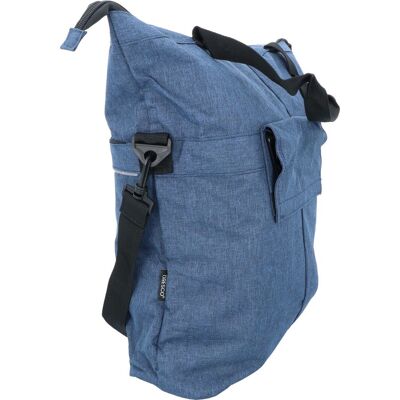 DRESCO enkele fietstas blauw - 18 liter - ook als shopper of schoudertas te gebruiken - extra voorvak - spatwaterdicht polyester - 2 bevestigingshaken - verstelbare schouderriem - verstevigde bodem - reflecterende accenten - afmeting 49x45x18cm DRESCO enkele fietstas blauw - 18 liter - ook als shopper of schoudertas te gebruiken - extra voorvak - spatwaterdicht polyester - 2 bevestigingshaken - verstelbare schouderriem - verstevigde bodem - reflecterende accenten - afmeting 49x45x18cm
