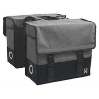 Willex - dubbele canvas plus - 30 liter - universele bevestiging - extra sterk - grijs/matzwart Willex - dubbele canvas plus - 30 liter - universele bevestiging - extra sterk - grijs/matzwart