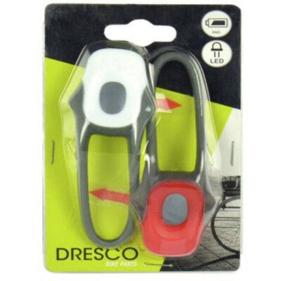 DRESCO fietsverlichtingsset - frog lights - led - grijs DRESCO fietsverlichtingsset - frog lights - led - grijs