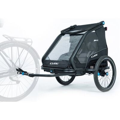 Cube double cmpt-trailer - kids trailer voor twee personen - fietsaanhanger en kinderbuggy in één - kiddie trailer bestand tegen alle weersomstandigheden - met 70l bagageruimte - zwart Cube double cmpt-trailer - kids trailer voor twee personen - fietsaanhanger en kinderbuggy in één - kiddie trailer bestand tegen alle weersomstandigheden - met 70l bagageruimte - zwart