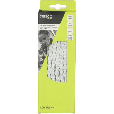 DRESCO fietsketting city anti-roest 1/2x1/8 112 schakels DRESCO fietsketting city anti-roest 1/2x1/8 112 schakels