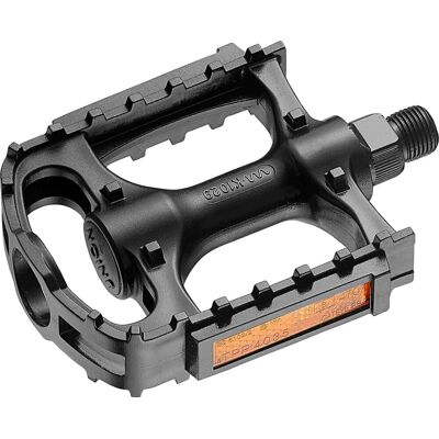 Union pedalen voor trekking en mountainbiken - kunststof - zwart - 9/16" - reflectoren - 315 gram per paar Union pedalen voor trekking en mountainbiken - kunststof - zwart - 9/16" - reflectoren - 315 gram per paar