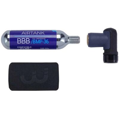 BBB Cycling co2 pomp - airpush - fietspomp racefiets - co2 adapter inclusief co2 patroon en beschermhoes - mini pomp - bmp-111 BBB Cycling co2 pomp - airpush - fietspomp racefiets - co2 adapter inclusief co2 patroon en beschermhoes - mini pomp - bmp-111