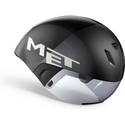 MET codatronca fietshelm - tijdrit - maat s - black silver matt glossy MET codatronca fietshelm - tijdrit - maat s - black silver matt glossy