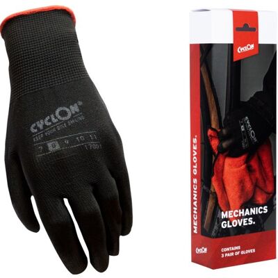 Cyclon Montagehandschoenen m8 - rood (3 paar) Zwart Cyclon Montagehandschoenen m8 - rood (3 paar) Zwart