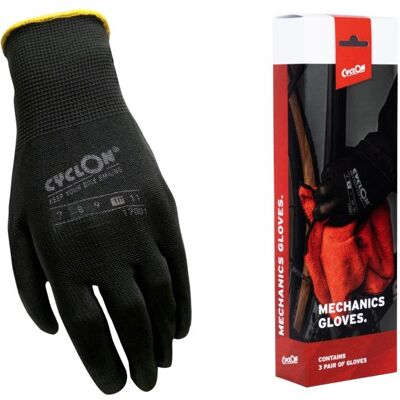 Cyclon Montagehandschoenen m10 - geel (20 paar) Zwart Cyclon Montagehandschoenen m10 - geel (20 paar) Zwart