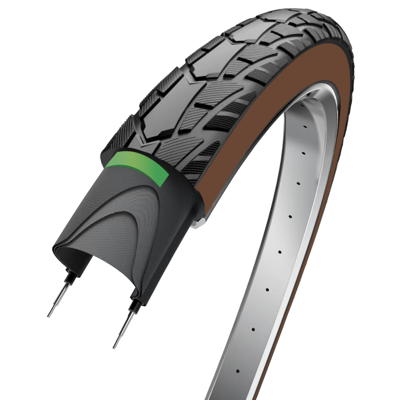 Edge Buitenband performance protect 28 x 1.75" / 47-622 - zwart / bruin met reflectie Bruin Edge Buitenband performance protect 28 x 1.75" / 47-622 - zwart / bruin met reflectie Bruin