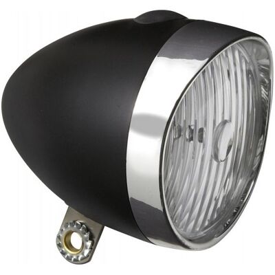 Edge Retro 3LED Fiets Koplamp - Zwart/Chroom Edge Retro 3LED Fiets Koplamp - Zwart/Chroom