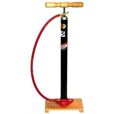 Jumbo Fietspomp met houten plank - Dunlop ventiel Jumbo Fietspomp met houten plank - Dunlop ventiel