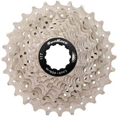Sunrace cassette 10v 11-28t metallic silver Grijs Sunrace cassette 10v 11-28t metallic silver Grijs