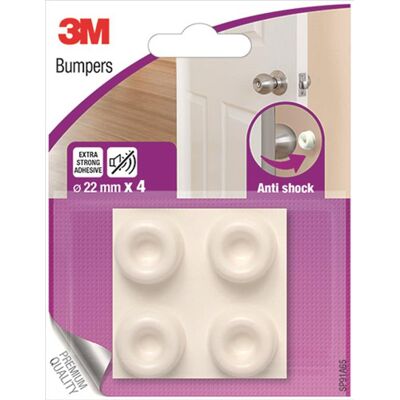 3M 1052410 - schokdempende meubelbuffer - wit - 22mm - 4/blister 1 stuks 3M 1052410 - schokdempende meubelbuffer - wit - 22mm - 4/blister 1 stuks