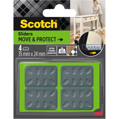 Scotch 4 Zelfklevende honingraatkussentjes - Rechthoekig 35x24mm - Grijs Scotch 4 Zelfklevende honingraatkussentjes - Rechthoekig 35x24mm - Grijs