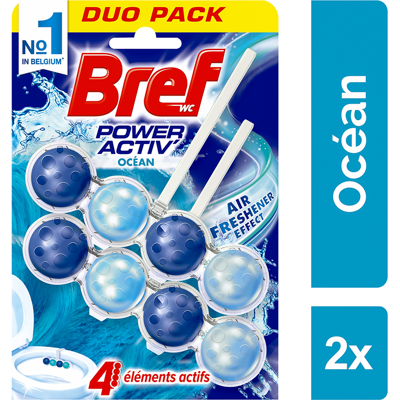 Bref Duo Pack 2 Blocks WC 50g Power Activ' Oceaan - Toiletreiniger Bref Duo Pack 2 Blocks WC 50g Power Activ' Oceaan - Toiletreiniger