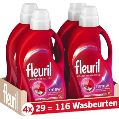 Fleuril color - vloeibaar wasmiddel - gekleurde was - 4x29 wasbeurten - voordeelverpakking Fleuril color - vloeibaar wasmiddel - gekleurde was - 4x29 wasbeurten - voordeelverpakking