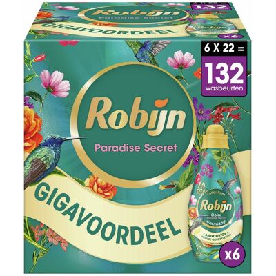 Robijn klein & krachtig collections vloeibaar wasmiddel - color paradise secret - 6 x 22 wasbeurten - voordeelverpakking Robijn klein & krachtig collections vloeibaar wasmiddel - color paradise secret - 6 x 22 wasbeurten - voordeelverpakking