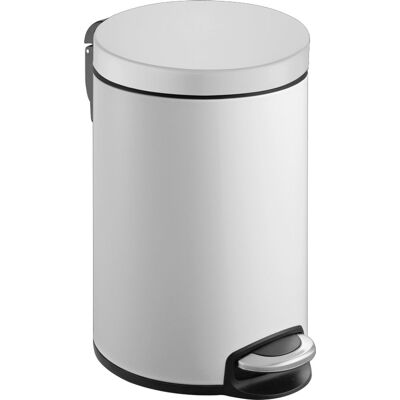 EKO - serene pedaalemmer 8 liter - steel plastic - wit - prullenbak EKO - serene pedaalemmer 8 liter - steel plastic - wit - prullenbak
