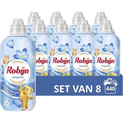 Robijn wasverzachter - morgenfris - 8 flessen - 440 wasbeurten - voordeelverpakking Robijn wasverzachter - morgenfris - 8 flessen - 440 wasbeurten - voordeelverpakking